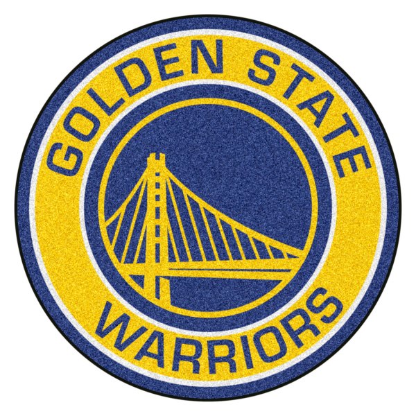 FanMats® - Golden State Warriors 27" Dia Nylon Face Floor Mat with "Circular Golden Gate" Logo