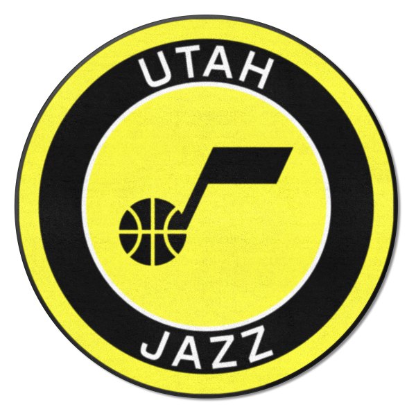 FanMats® - Utah Jazz 27" Dia Nylon Face Floor Mat with "Basketball" Secondary Logo