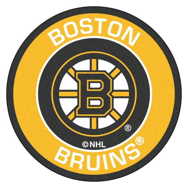 FanMats® - Boston Bruins 27" Dia Nylon Face Floor Mat with "Spoked-B" Logo
