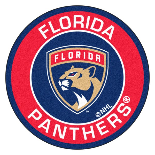 FanMats® - Florida Panthers 27" Dia Nylon Face Floor Mat with "Shield Panthers" Logo
