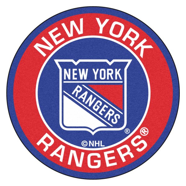 FanMats® - New York Rangers 27" Dia Nylon Face Floor Mat with "New York Rangers Shield" Logo