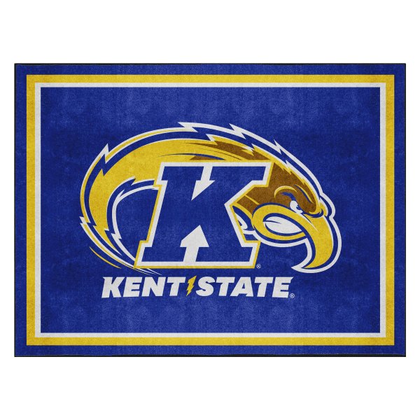 FanMats® - Kent State University 96" x 120" Nylon Face Ultra Plush Floor Rug with "K & Golden Eagle" Logo