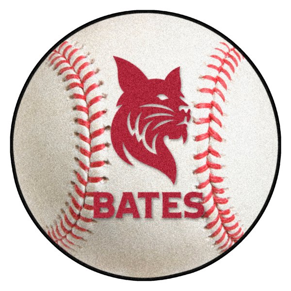 FanMats® - Bates College 27" Dia Nylon Face Baseball Ball Floor Mat with "Bobcat" Logo