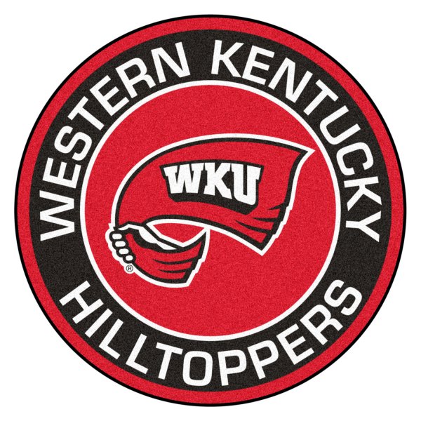 FanMats® - Western Kentucky University 27" Dia Nylon Face Floor Mat with "Flag WKU" Logo