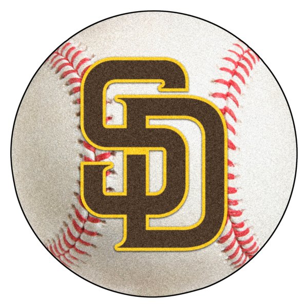FanMats® - San Diego Padres 27" Dia Nylon Face Baseball Ball Floor Mat with "Padre" Logo