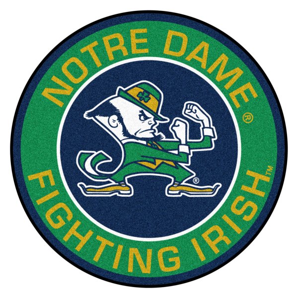 FanMats® - Notre Dame 27" Dia Nylon Face Floor Mat with "Fighting Irish" Logo