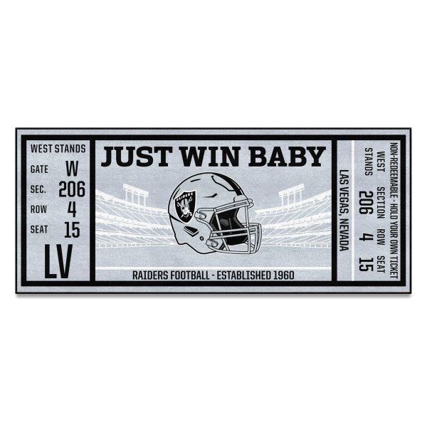 FanMats® - Las Vegas Raiders 30" x 72" Nylon Face Ticket Runner Mat with "Raider" Logo