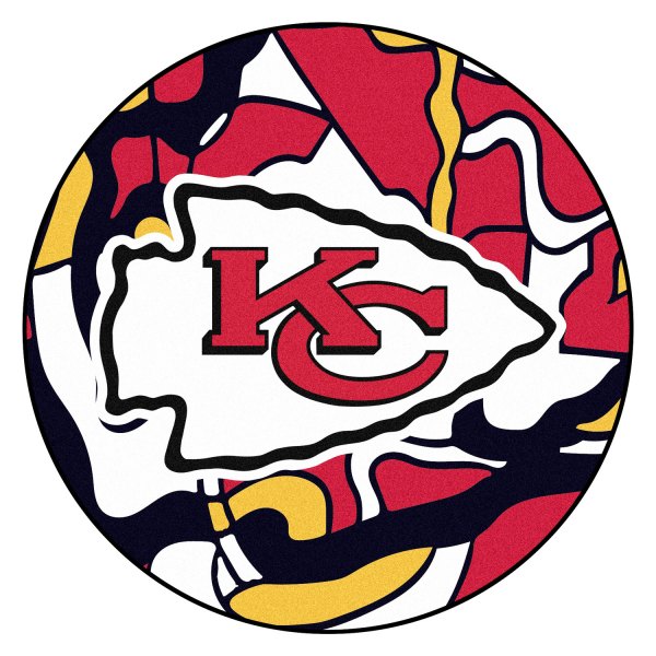 FanMats® - "X-Fit" Kansas City Chiefs 27" Dia Nylon Face Floor Mat