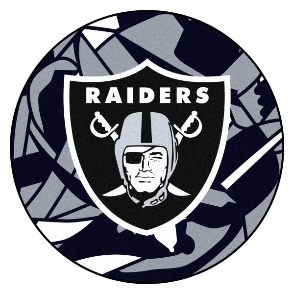 FanMats® - "X-Fit" Las Vegas Raiders 27" Dia Nylon Face Floor Mat