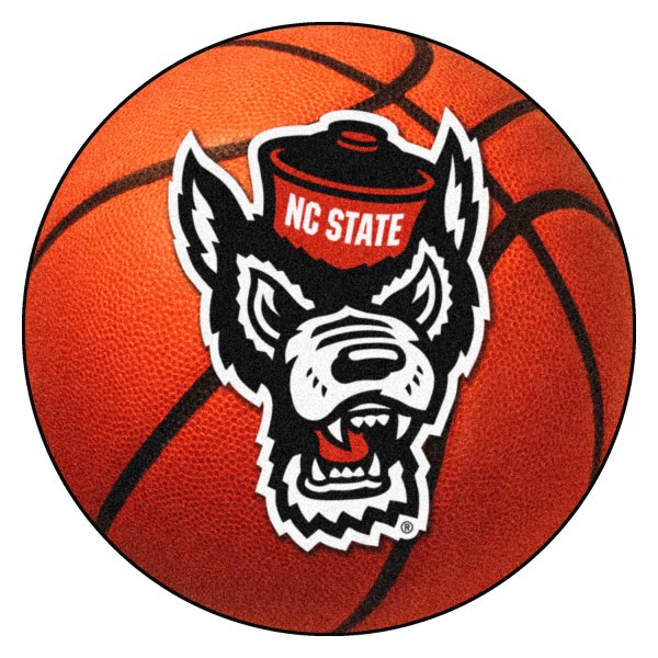 FanMats® - North Carolina State University 27" Dia Nylon Face Basketball Ball Floor Mat with "Wolf" Logo