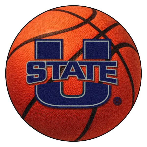 FanMats® - Utah State University 27" Dia Nylon Face Basketball Ball Floor Mat with "U State" Logo