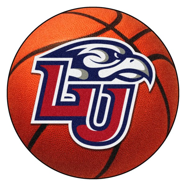 FanMats® - Liberty University 27" Dia Nylon Face Basketball Ball Floor Mat with "LU & Sparky" Logo & Wordmark