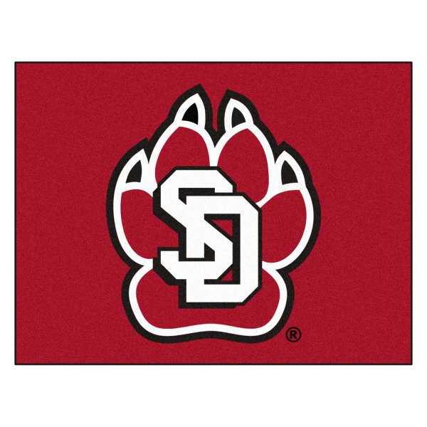 FanMats® - University of South Dakota 33.75" x 42.5" Nylon Face All-Star Floor Mat with "Coyote Paw Print& SD" Logo