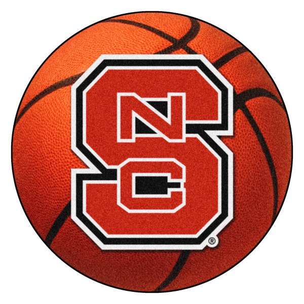 FanMats® - North Carolina State University 27" Dia Nylon Face Basketball Ball Floor Mat with "NCS" Primary Logo