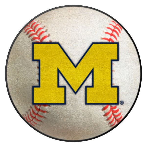 FanMats® - University of Michigan 27" Dia Nylon Face Baseball Ball Floor Mat with "Block M" Logo