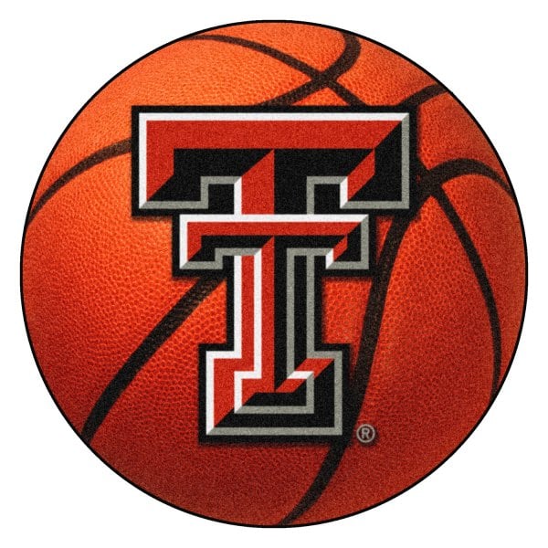 FanMats® - Texas Tech University 27" Dia Nylon Face Basketball Ball Floor Mat with "TT" Logo