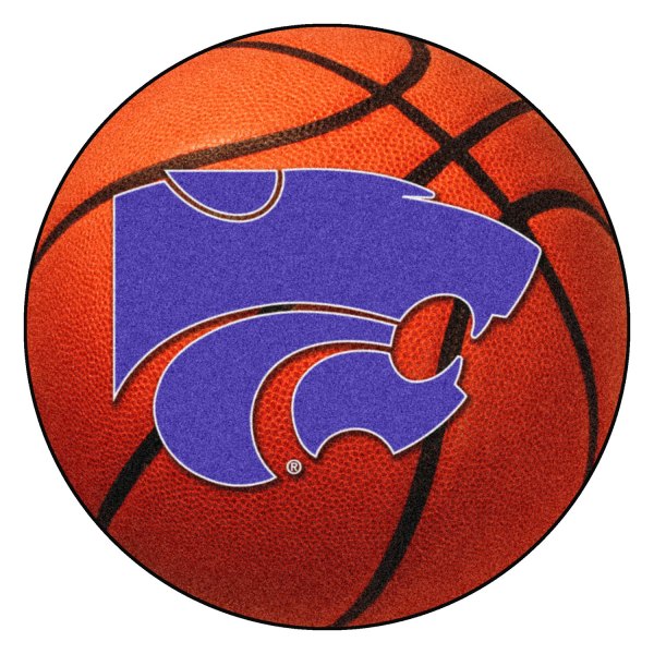 FanMats® - Kansas State University 27" Dia Nylon Face Basketball Ball Floor Mat with "Wildcat" Logo