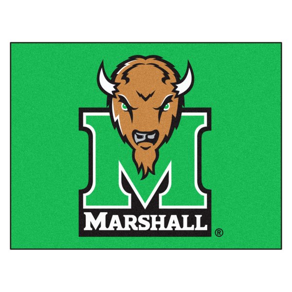 FanMats® - Marshall University 33.75" x 42.5" Nylon Face All-Star Floor Mat with "Bison Head & M" Logo