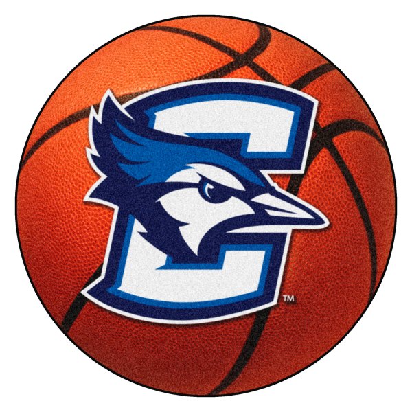 FanMats® - Creighton University 27" Dia Nylon Face Basketball Ball Floor Mat with "C & Blue Jay" Logo