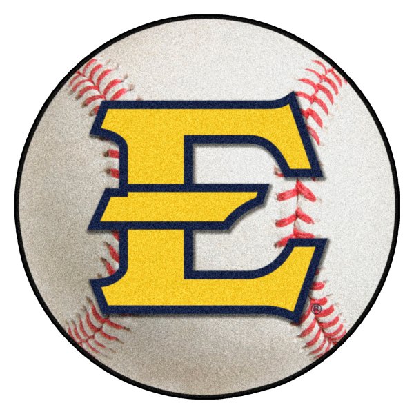 FanMats® - East Tennessee State University 27" Dia Nylon Face Baseball Ball Floor Mat with "Stylized E" Logo