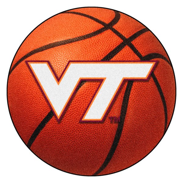 FanMats® - Virginia Tech 27" Dia Nylon Face Basketball Ball Floor Mat with "VT" Logo