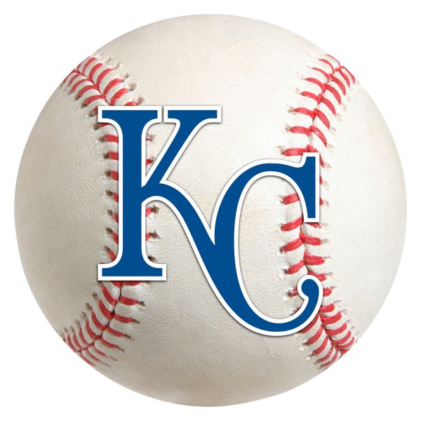 FanMats® - Kansas City Royals 27" Dia Nylon Face Baseball Ball Floor Mat with "KC" Logo & "Royals" Wordmark