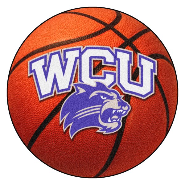 FanMats® - Western Carolina University 27" Dia Nylon Face Basketball Ball Floor Mat with "WCU & Catamount" Logo