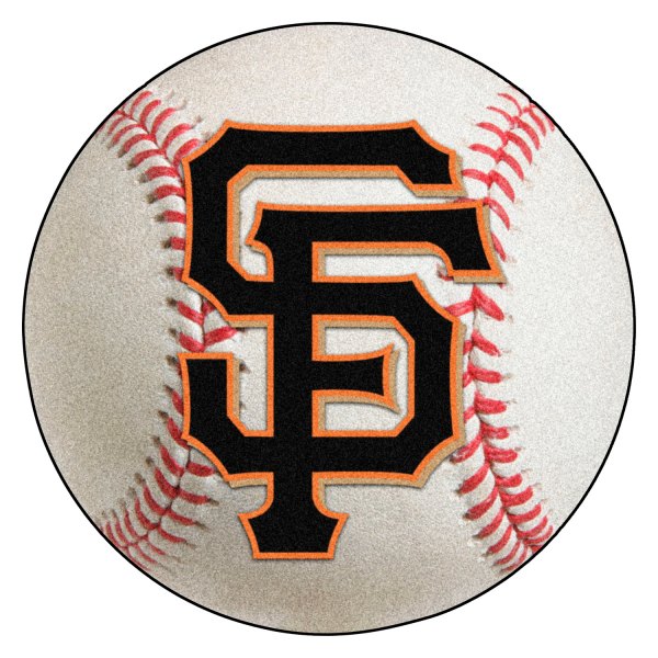 FanMats® - San Francisco Giants 27" Dia Nylon Face Baseball Ball Floor Mat with "Baseball with Giants Wordmark" Logo