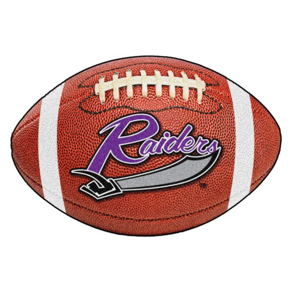 FanMats® - University of Mount Union 20.5" x 32.5" Nylon Face Football Ball Floor Mat with "Wordmark & Sword" Logo