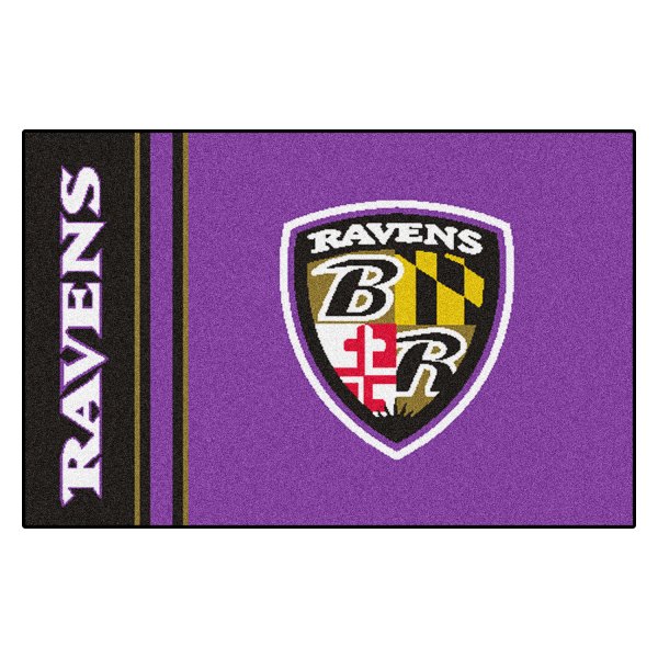 FanMats® - Baltimore Ravens 19" x 30" Nylon Face Uniform Starter Mat with "Raven" Logo & Wordmark