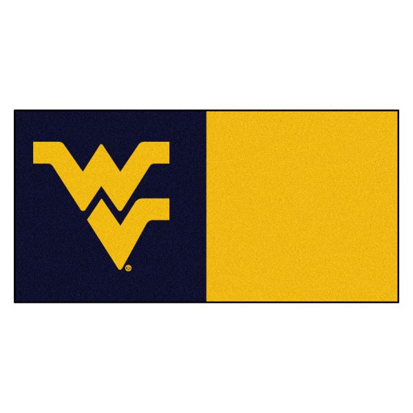 FanMats® - West Virginia University 18" x 18" Nylon Face Team Carpet Tiles with "WV" Logo