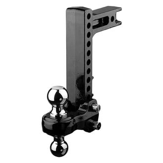 Fastway® - FLASH™ Solid Steel 10" Drop / 11" Rise Black with Chrome Balls Dual Ball Mount for 2" Receivers