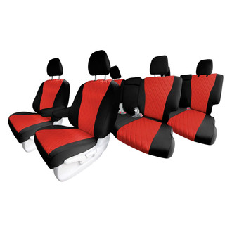 FH Group® - Neoprene 1st, 2nd and 3rd Row Black & Red Custom Seat Covers