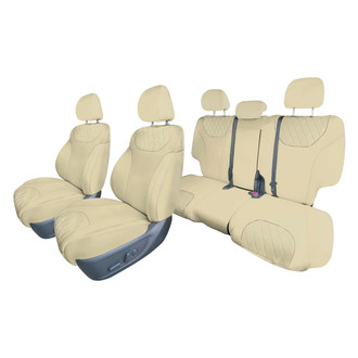 FH Group® - Neoprene 1st and 2nd Row Beige Custom Seat Covers