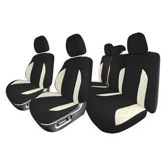 FH Group® - Neoprene 1st and 2nd Row Black & Beige Custom Seat Covers