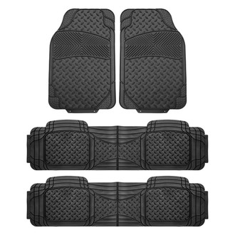 FH Group® - ClimaProof™ 1st, 2nd & 3rd Row Black Vinyl Floor Mat Set