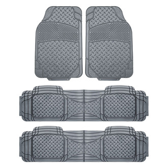 FH Group® - ClimaProof™ 1st, 2nd & 3rd Row Gray Vinyl Floor Mat Set