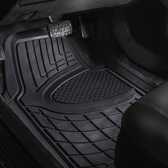 FH Group® - Premium 1st & 2nd Row Black Rubber Floor Mat Set