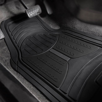 FH Group® - Trimmable ClimaProof™ Monster Eye 1st & 2nd Row Black Rubber Floor Mat Set