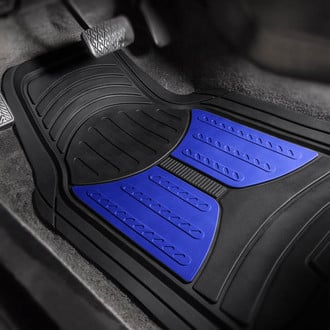 FH Group® - Trimmable ClimaProof™ Monster Eye 1st & 2nd Row Blue Rubber Floor Mat Set