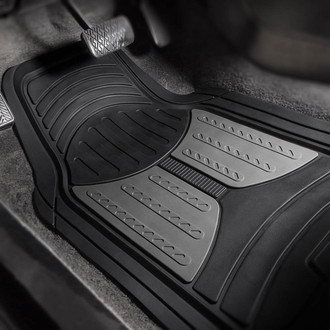 FH Group® - Trimmable ClimaProof™ Monster Eye 1st & 2nd Row Gray Rubber Floor Mat Set