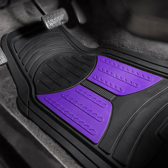 FH Group® - Trimmable ClimaProof™ Monster Eye 1st & 2nd Row Purple Rubber Floor Mat Set
