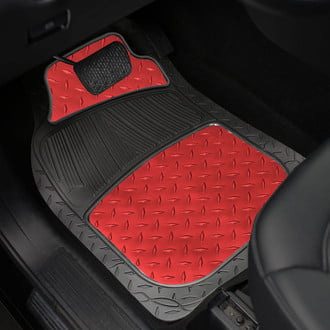 FH Group® - ClimaProof™ Trimmable 1st & 2nd Row Red Rubber Floor Mat Set