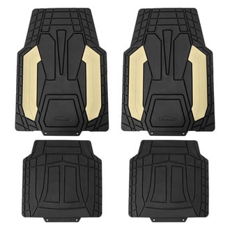 FH Group® - Heavy-Duty Rubber Floor Mat Set with Stripped Design