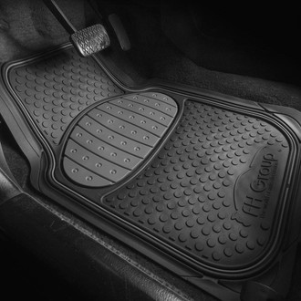 FH Group® - Heavy Duty ClimaProof™ 1st & 2nd Row Gray Rubber Floor Mat Set