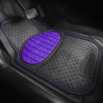 FH Group® - Heavy Duty ClimaProof™ 1st & 2nd Row Purple Rubber Floor Mat Set