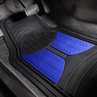 FH Group® - Trimmable Heavy Duty 1st & 2nd Row Blue Rubber Floor Mat Set