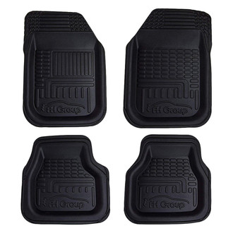FH Group® - Trimmable ClimaProof™ Non-Slip 1st & 2nd Row Black TPO Plastic Floor Mat Set