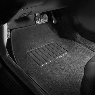 FH Group® - Premium 1st & 2nd Row Black Carpet Floor Mat Set