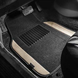 FH Group® - Non-Slip Carpet Floor Mat Set with Colored Trim